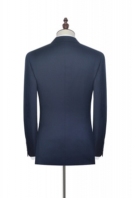 Hign Quality Dark Blue Double Breasted Custom Suit For Formal | Peak lapel 3 Pocket Tailored Best BestmansBritish Men Suit_4