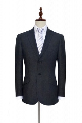 New Black Tweed Notched lapel Custom Suits for Formal | High Quality Single Breasted 2 Pockets Hand Made Wool Suit_3