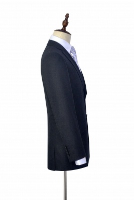 New Black Tweed Notched lapel Custom Suits for Formal | High Quality Single Breasted 2 Pockets Hand Made Wool Suit_5