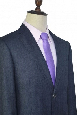 Dark Grey Wool Stripe Two botton Suit For Men | New Arriving Single Breasted UK Wedding Suit For Bestman_6