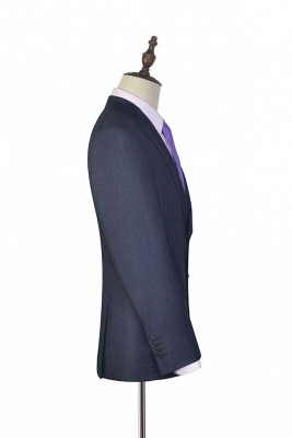 Dark Grey Wool Stripe Two botton Suit For Men | New Arriving Single Breasted UK Wedding Suit For Bestman_5
