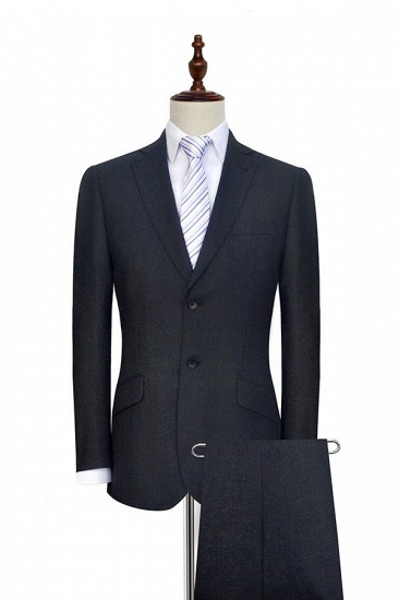 New Black Tweed Notched lapel Custom Suits for Formal | High Quality Single Breasted 2 Pockets Hand Made Wool Suit_1