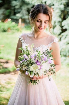 Tulle Lace Jewel Sleeveless Appliques UK Wedding Dress_2