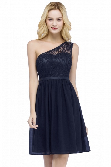 Summer Short Scoop Lace Top Chiffon Bridesmaid Dresses UK_1