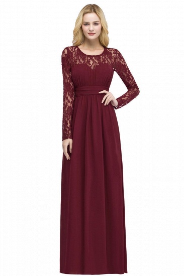 Summer Floor Length Winter Lace Chiffon Bridesmaid Dresses UK_1