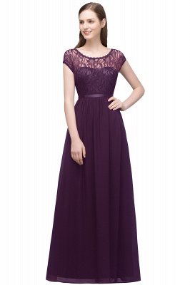 Summer Floor Length With Sleeves Lace Bridesmaid Dresses UK with Sash_2