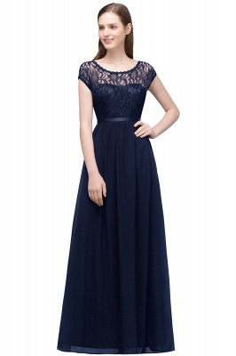 Summer Floor Length With Sleeves Lace Bridesmaid Dresses UK with Sash_3