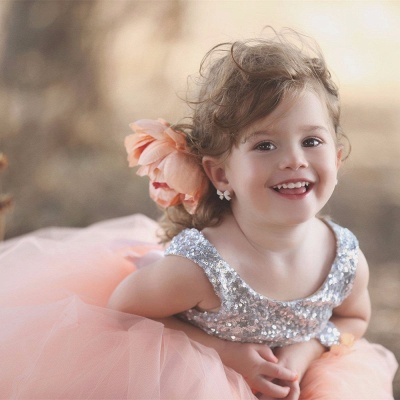 Tulle Cute Sequined UK Flower Girl Dresses Cute Sequined Girls Pageant Dress BA0657_3