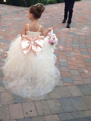 Cute Spaghetti Strap UK Flower Girl Dress Cute Empire Tulle UK Wedding Dress BO8553_1