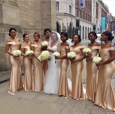 Elegant Sexy Trumpt Bridesmaid Dresses UK | Off-The-Shoulder Long Wedding Party Dresses_3