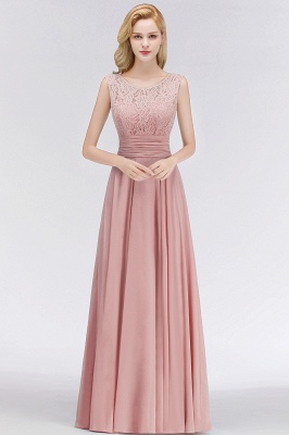 Cute Sleeveless Long Bridesmaid Dress | Floor-Length Lace Chiffon Party Dresses_7