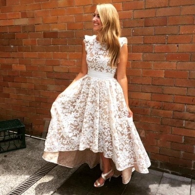 Lace Appliques Sleeveless Bridesmaid Dresses UK | Summer Long Wedding Party Dresses_3
