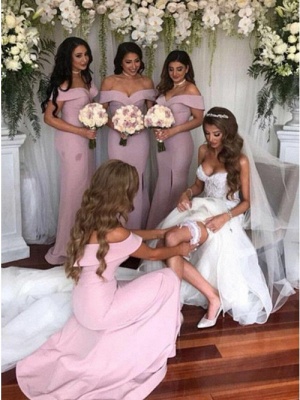 Modest Sexy Trumpt Sleeveless Bridesmaid Dresses UK | Elegant Pink Wedding Party Dresses_1