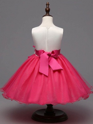 Cute Tulle Flower Lace Embroidery Ankle-Length UK Flower Girl Dress_3