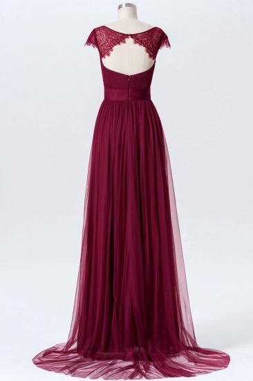 Summer Chiffon Tulle Bridesmaid Dresses UK | Cap Sleeves Sweetheart Maid of the Honor Dresses_2