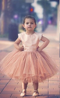 Cute Cap Sleeve Tulle Princess UK Flower Girl Dress | Bowknot Girls Pageant Dress_1