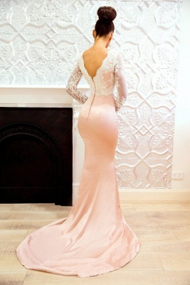 Long-Sleeve Lace Bridesmaid Dress | Sexy Trumpt Long Formal Wear_3