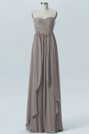 Fall Chiffon Asymmetrical Strapless Sweetheart Bridesmaid Dresses UK with Ruffles_4