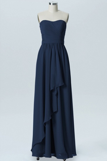 Fall Chiffon Asymmetrical Strapless Sweetheart Sleeveless Bridesmaid Dresses UK_4