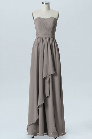 Fall Chiffon Asymmetrical Strapless Sweetheart Sleeveless Bridesmaid Dresses UK_3