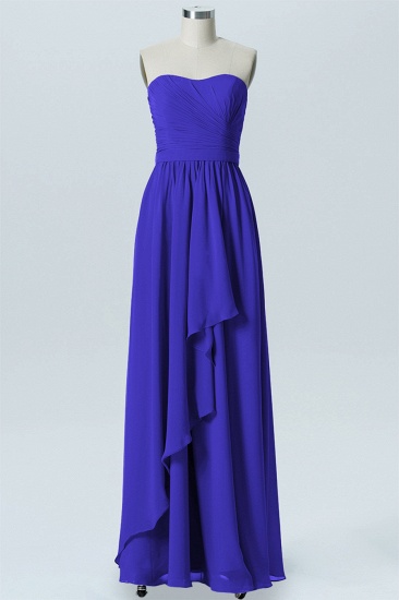 Fall Chiffon Asymmetrical Strapless Sweetheart Sleeveless Bridesmaid Dresses UK_1