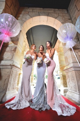 Elegant Spaghetti-Strap Bridesmaid Dresses UK | Sleeveless Sexy Trumpt Wedding Party Dresses_3