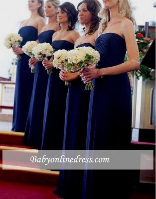 Modest Royal Blue Long Chiffon Evening Bridesmaid Dresses UK_4