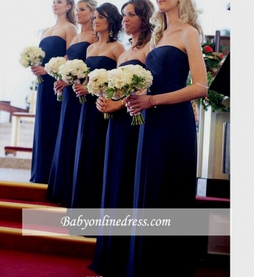 Modest Royal Blue Long Chiffon Evening Bridesmaid Dresses UK_3