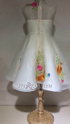 Beautiful Cinderella Embrodiary Flowers Sleeveless UK Flower Girl Dress_2