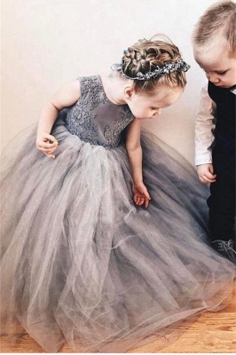 Cute Tulle UK Flower Girl Dress Cheap | Lace Bowknot Girls Pageant Dresses Cute_3