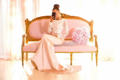 Elegant Lace Sexy Trumpt Bridesmaid Dresses UK | Jewel Winter Evening Dresses_4
