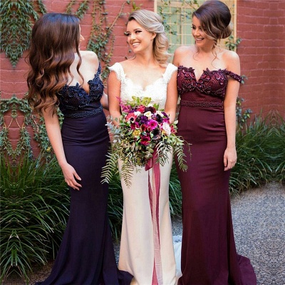 New Cheap Maid of Honor Dresses | Off-the-Shoulder Spring Bridesmaids Dresses_4
